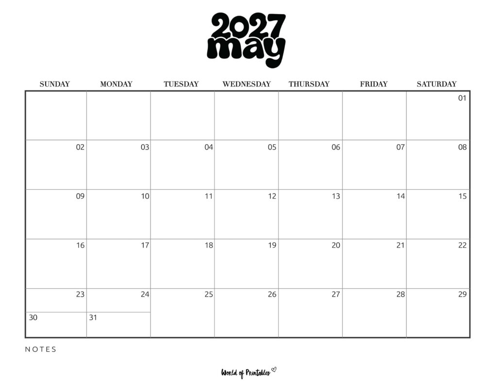 Printable May 2027 Calendar Design 377