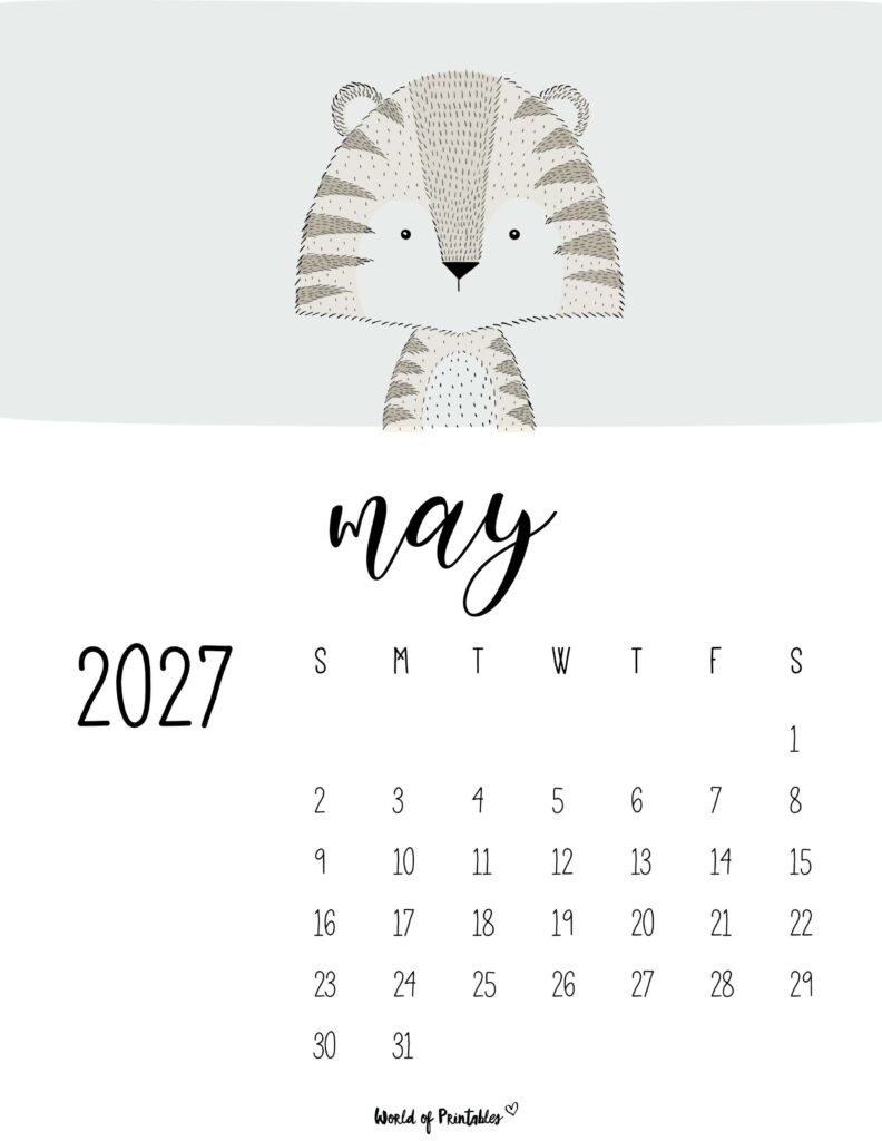 Printable May 2027 Calendar Design 45
