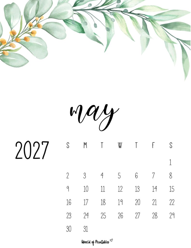 Printable May 2027 Calendar Design 49