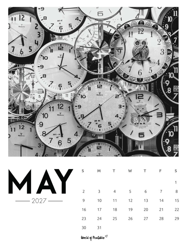 Printable May 2027 Calendar Design 58