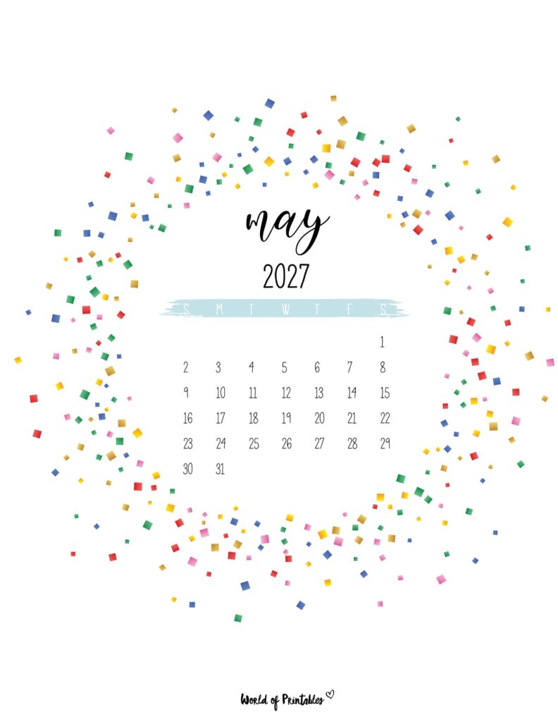 Printable May 2027 Calendar Design 6