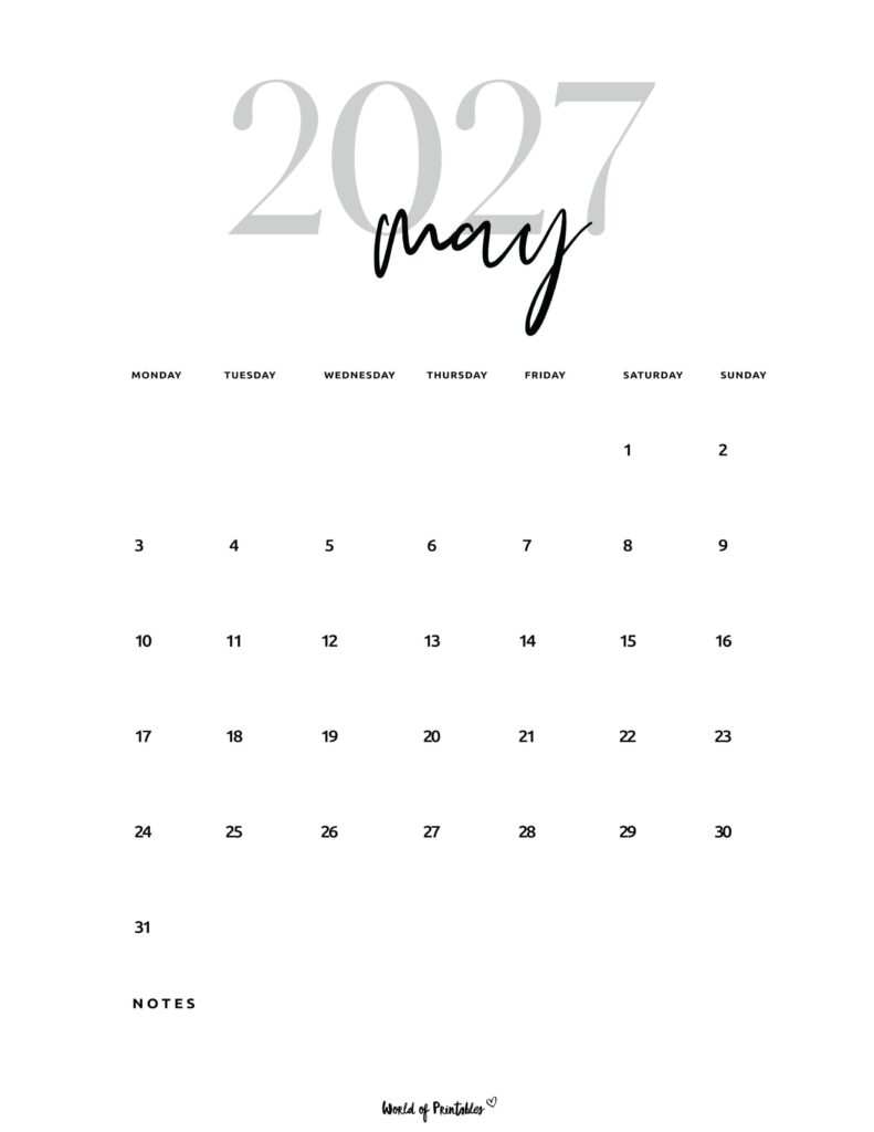 Printable May 2027 Calendar Design 66