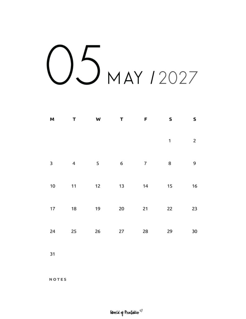 Printable May 2027 Calendar Design 69