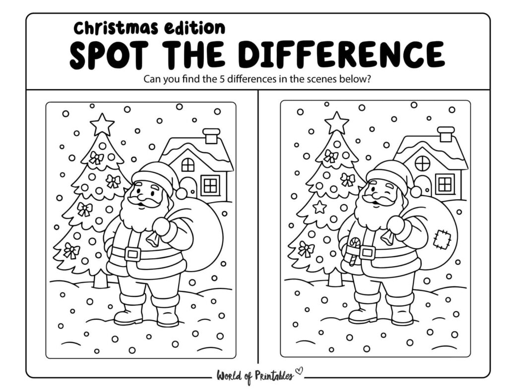Santa in the Snow Christmas Spot the Difference