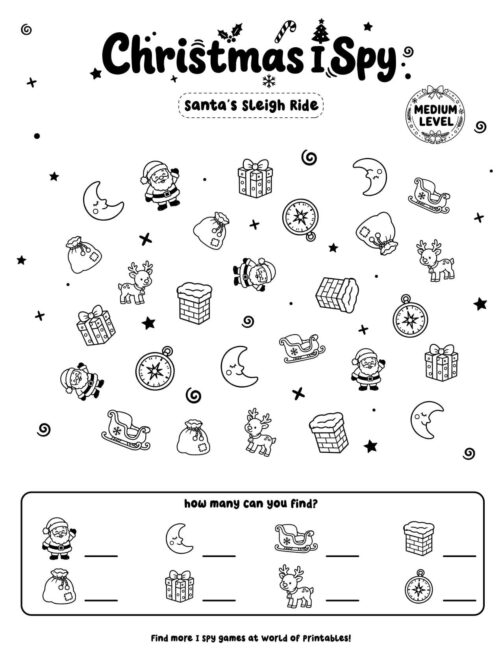 Santa's Sleigh Ride - Medium Christmas I Spy