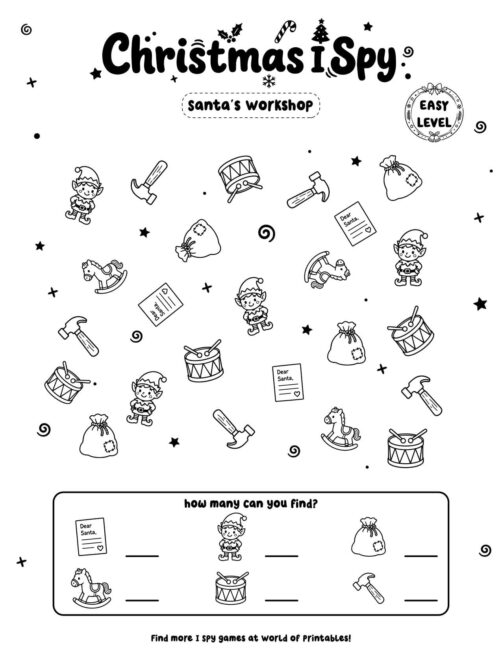 Santa's Workshop - Easy Christmas I Spy