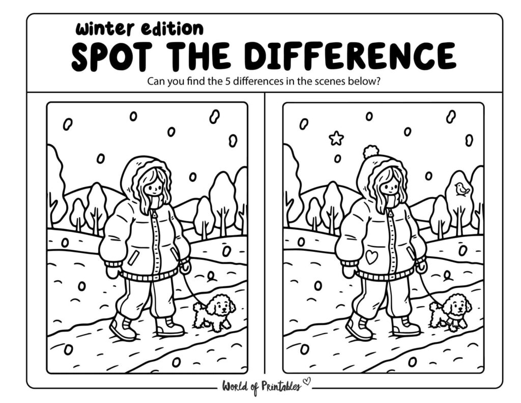 Winter Walks Spot the Difference