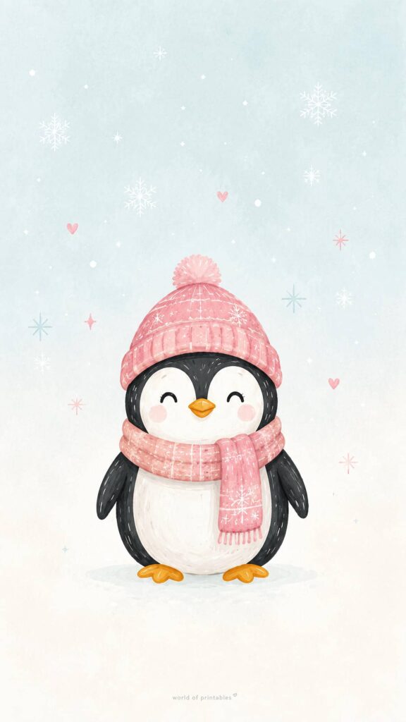 cute penguin christmas wallpaper
