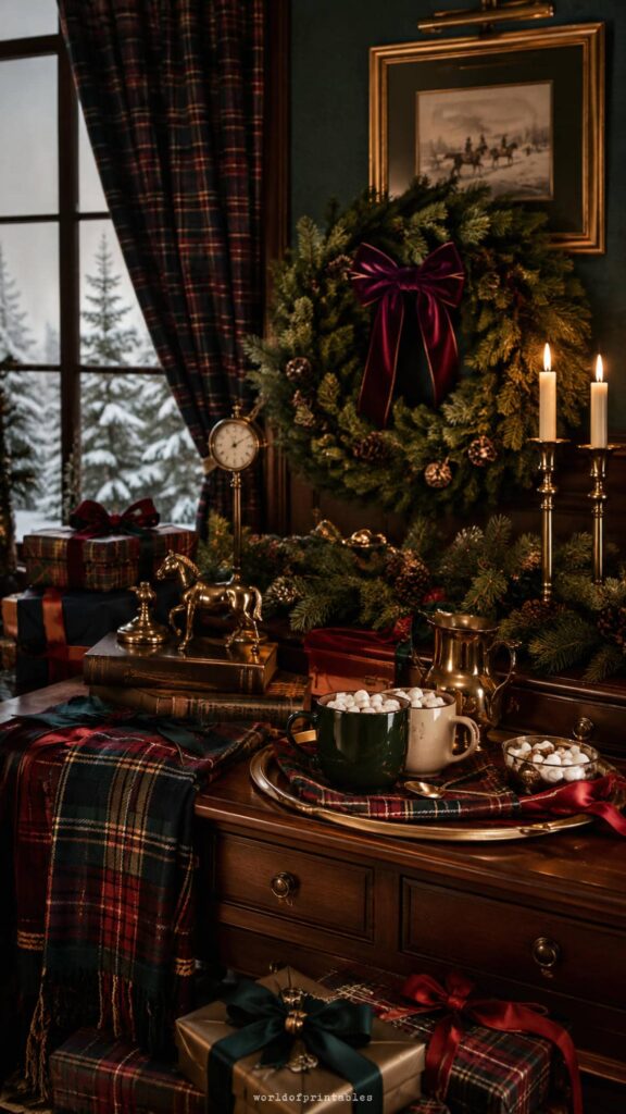 luxury tartan christmas wallpaper