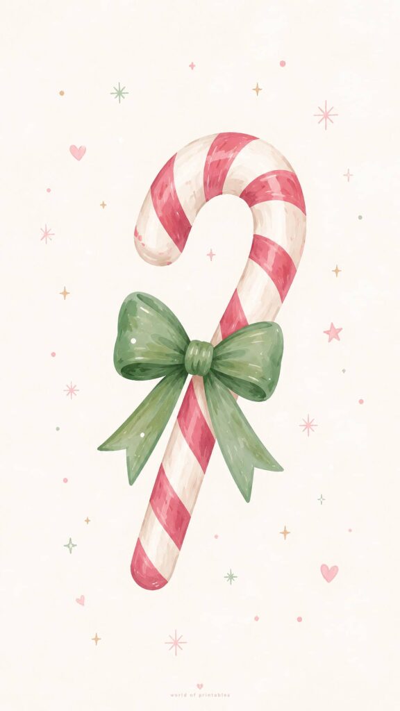 pastel candy cane christmas wallpaper