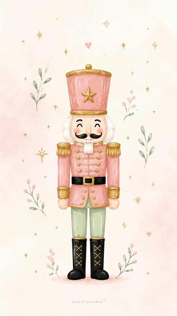 pink nutcracker christmas wallpaper