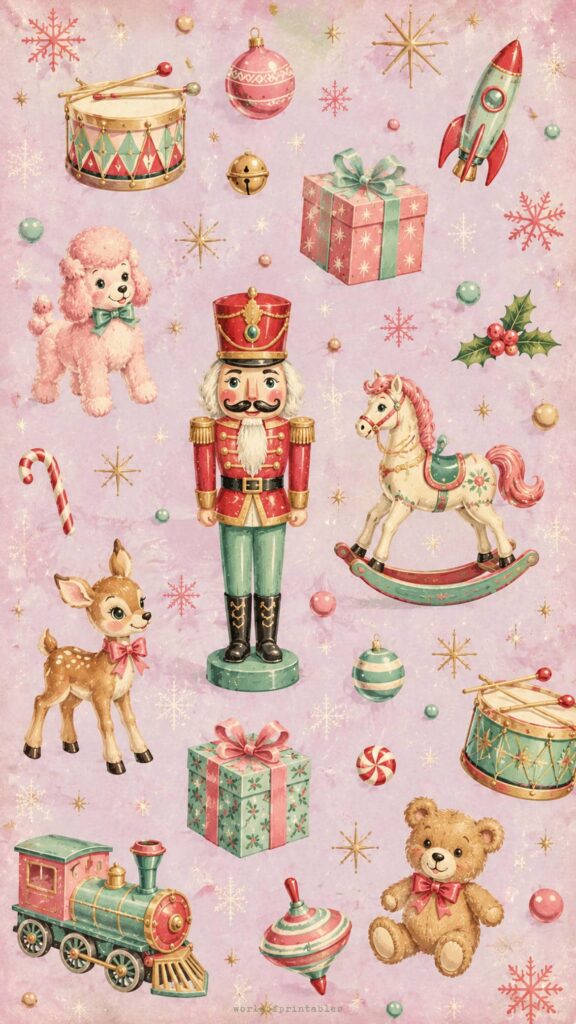 vintage christmas toys wallpaper