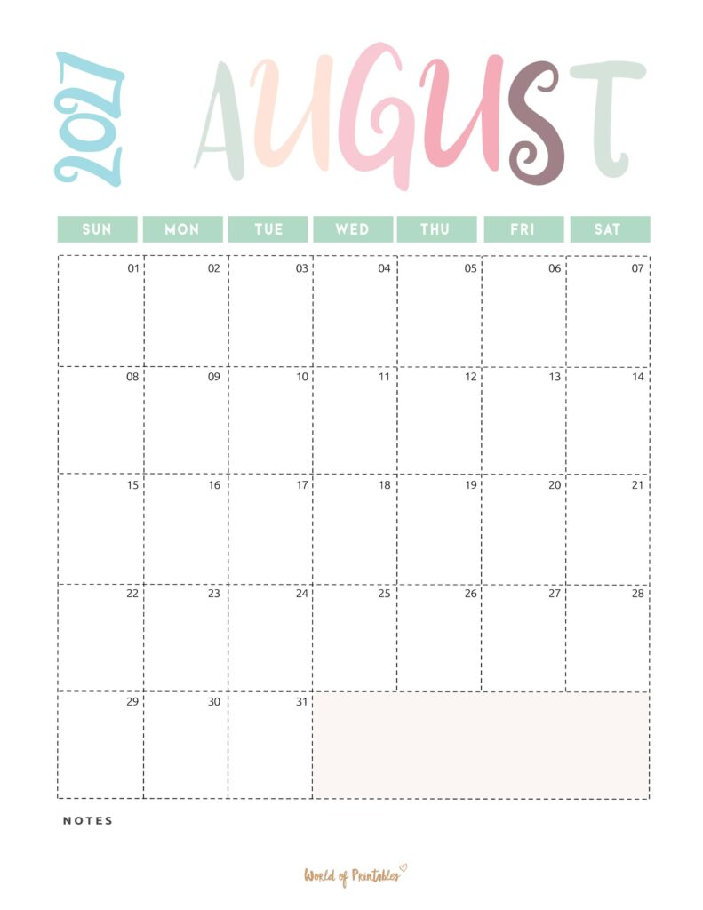 Printable August 2027 Calendar Design 218