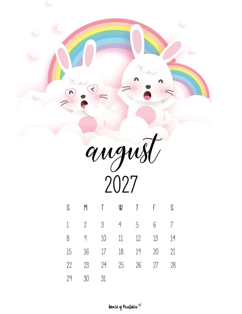Printable August 2027 Calendar Design 32