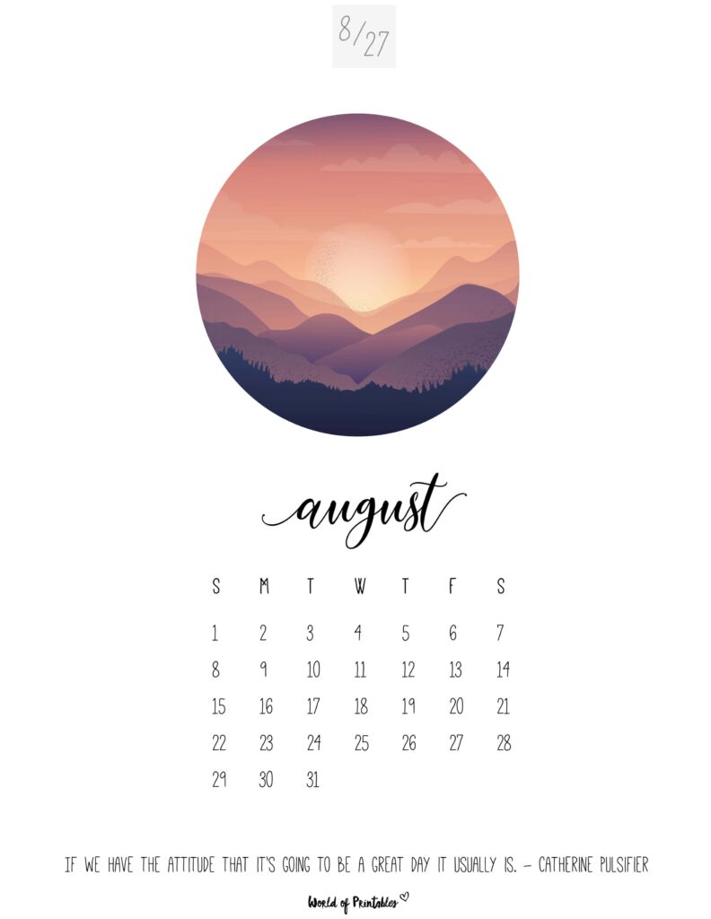 Printable August 2027 Calendar Design 55