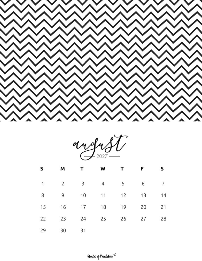 Printable August 2027 Calendar Design 61