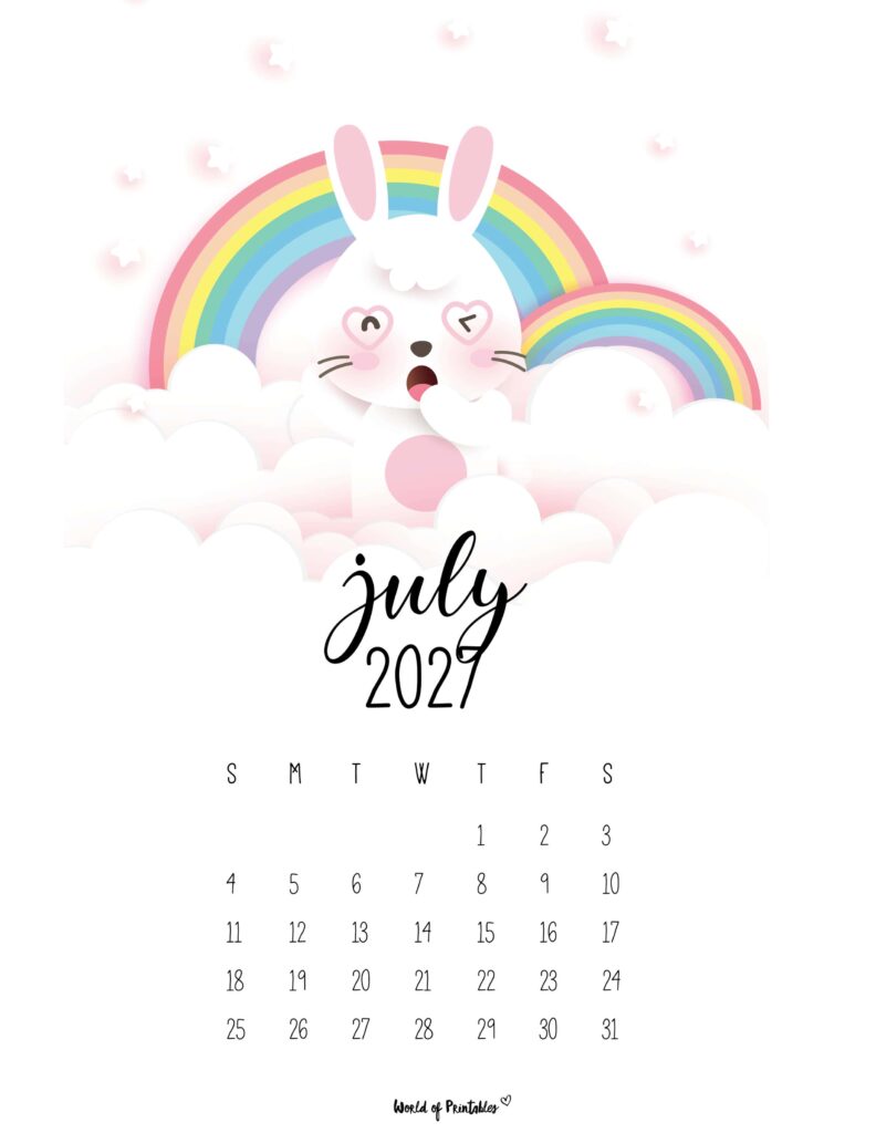 Printable July 2027 Calendar Design 32