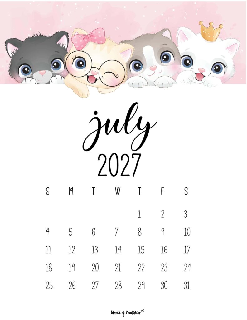 Printable July 2027 Calendar Design 33