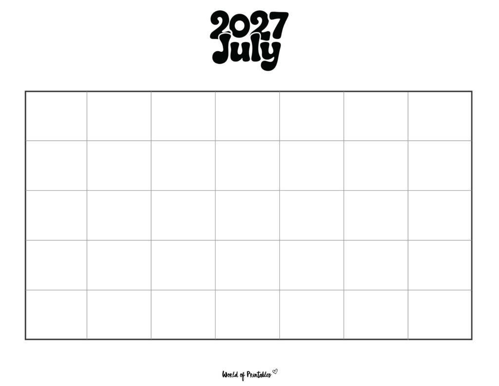 Printable July 2027 Calendar Design 371