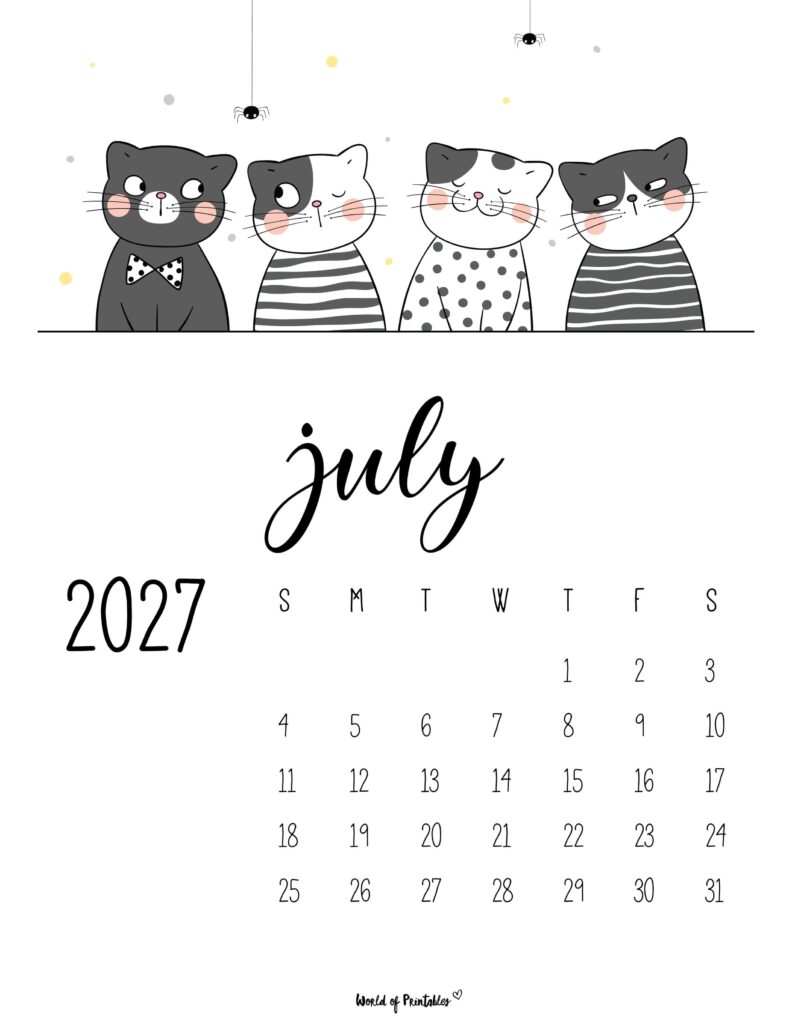 Printable July 2027 Calendar Design 40