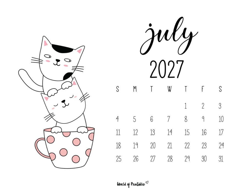 Printable July 2027 Calendar Design 48