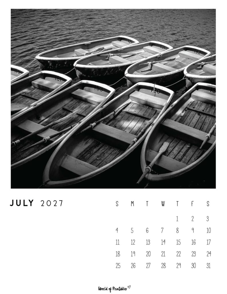 Printable July 2027 Calendar Design 56