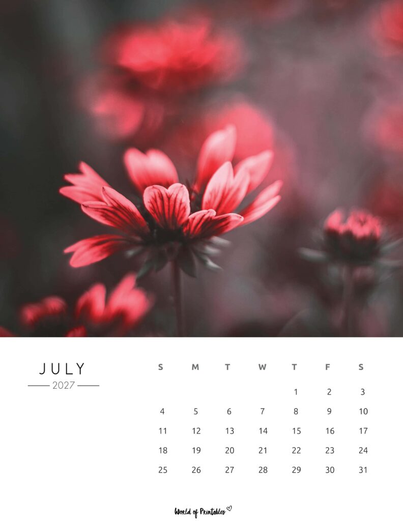 Printable July 2027 Calendar Design 57
