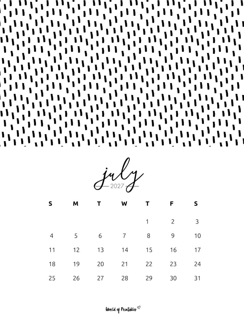 Printable July 2027 Calendar Design 61