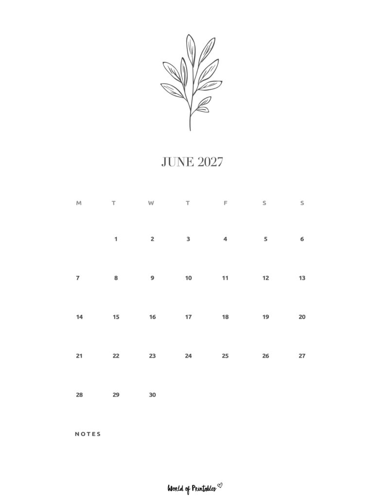 Printable June 2027 Calendar Design 16