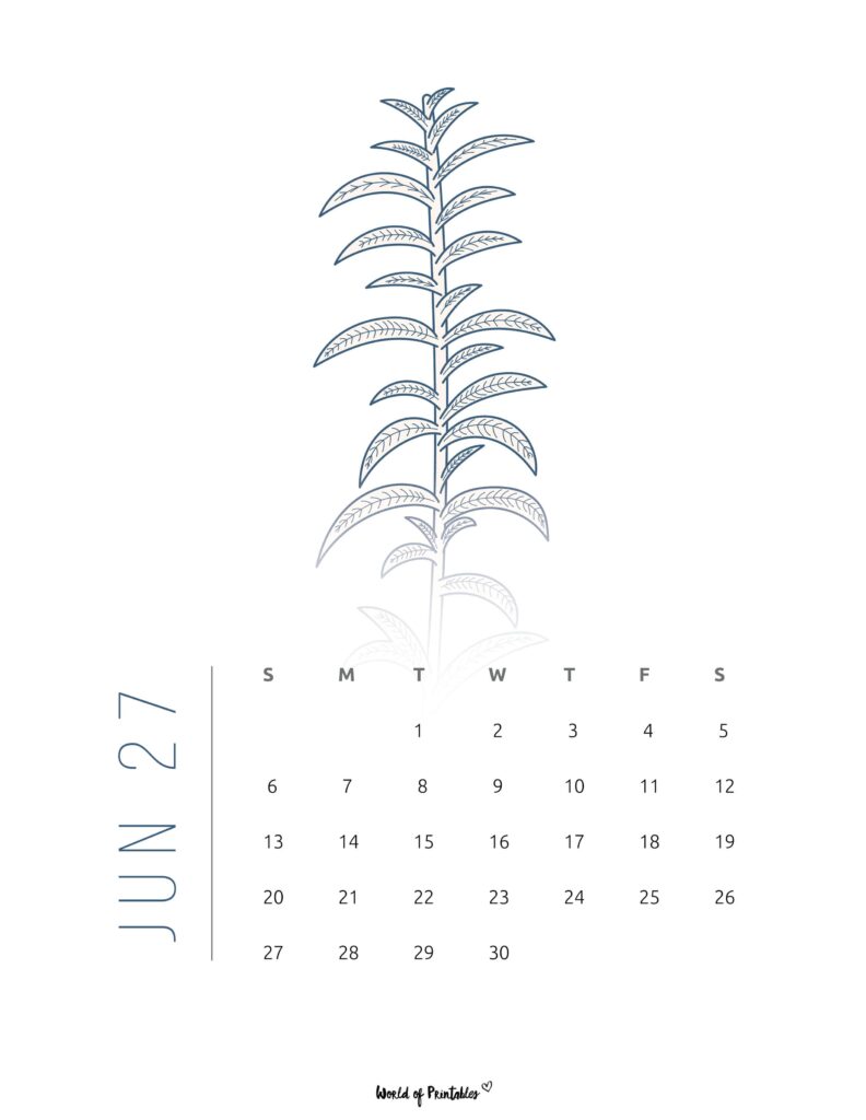 Printable June 2027 Calendar Design 17