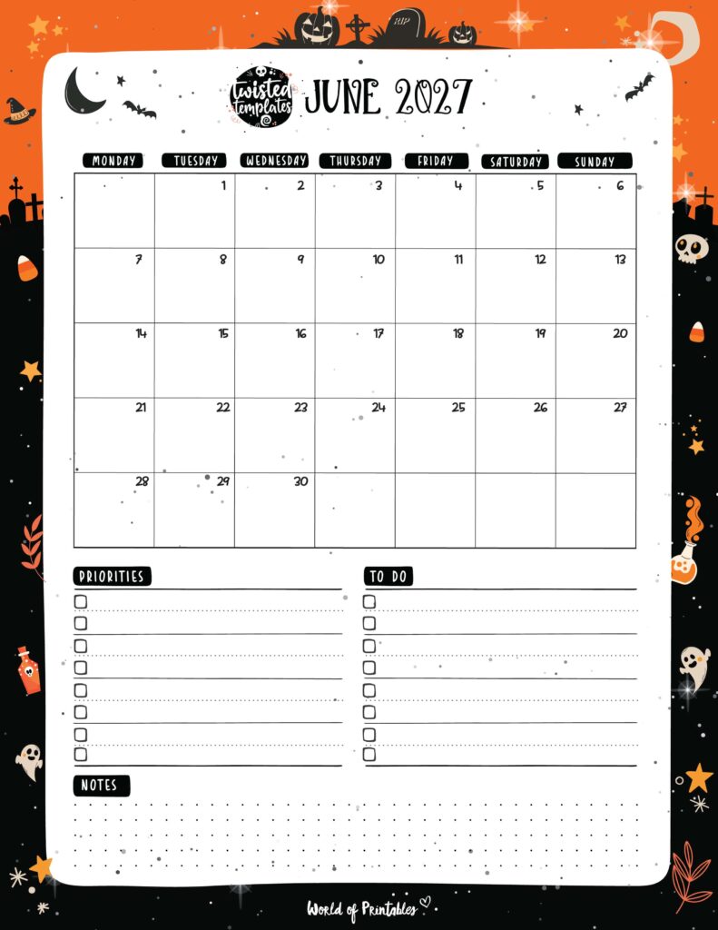 Printable June 2027 Calendar Design 220