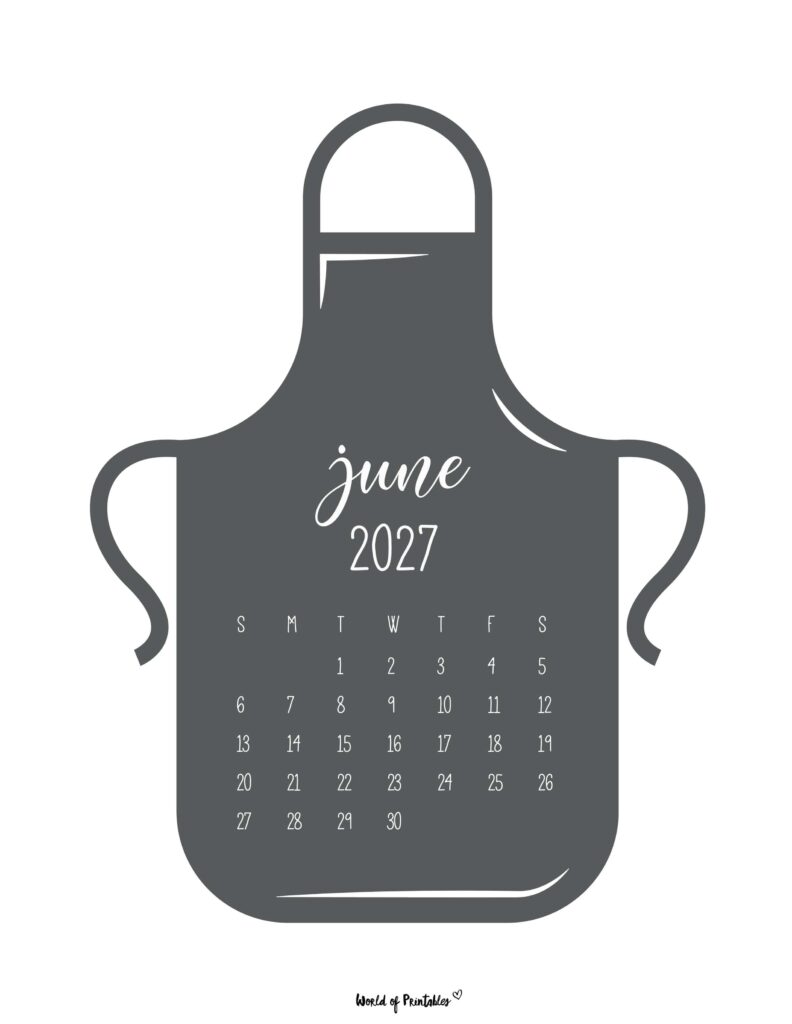 Printable June 2027 Calendar Design 25