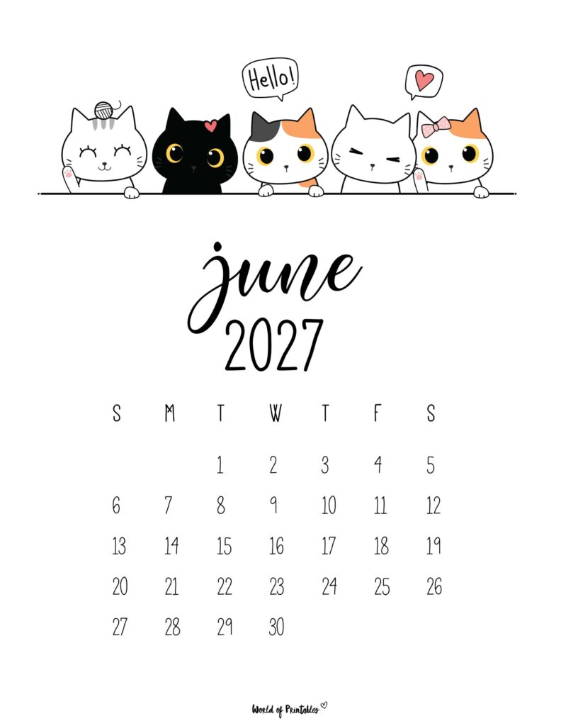 Printable June 2027 Calendar Design 29