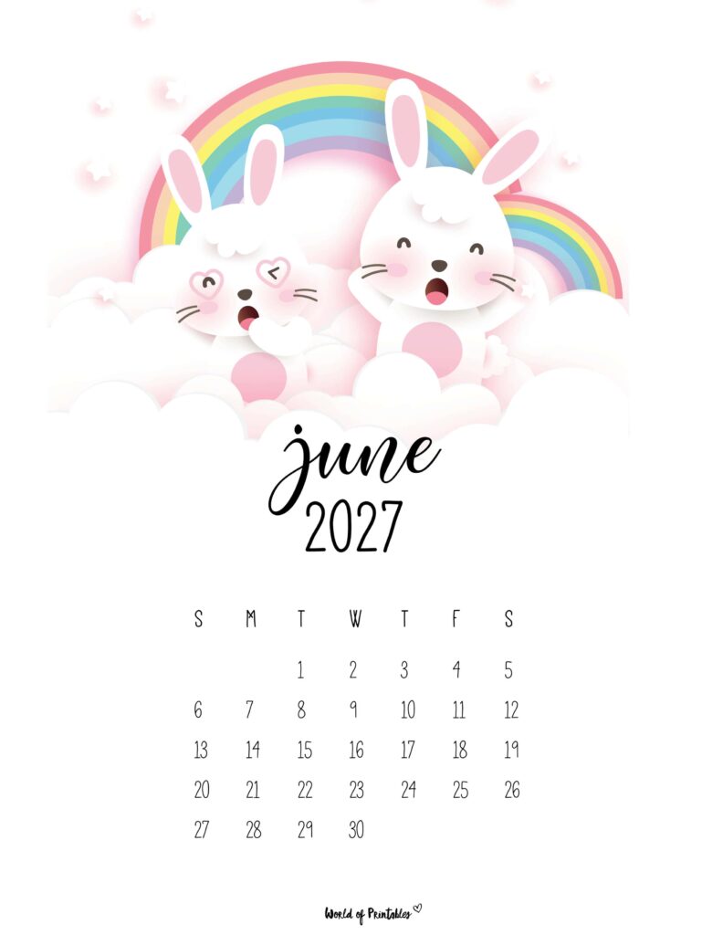 Printable June 2027 Calendar Design 32