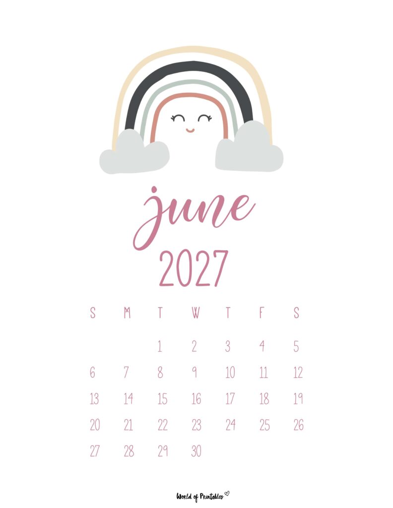 Printable June 2027 Calendar Design 34