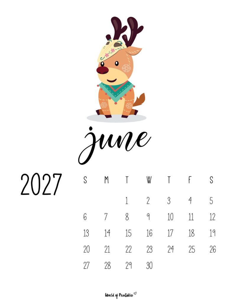 Printable June 2027 Calendar Design 37