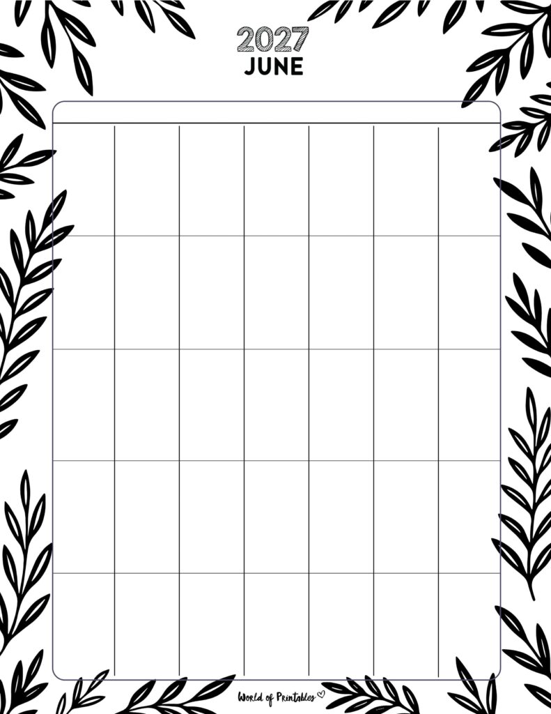 Printable June 2027 Calendar Design 370