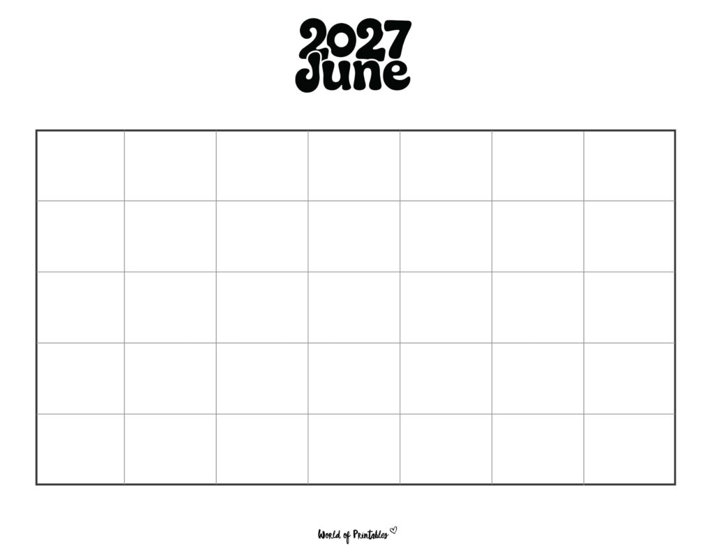 Printable June 2027 Calendar Design 371