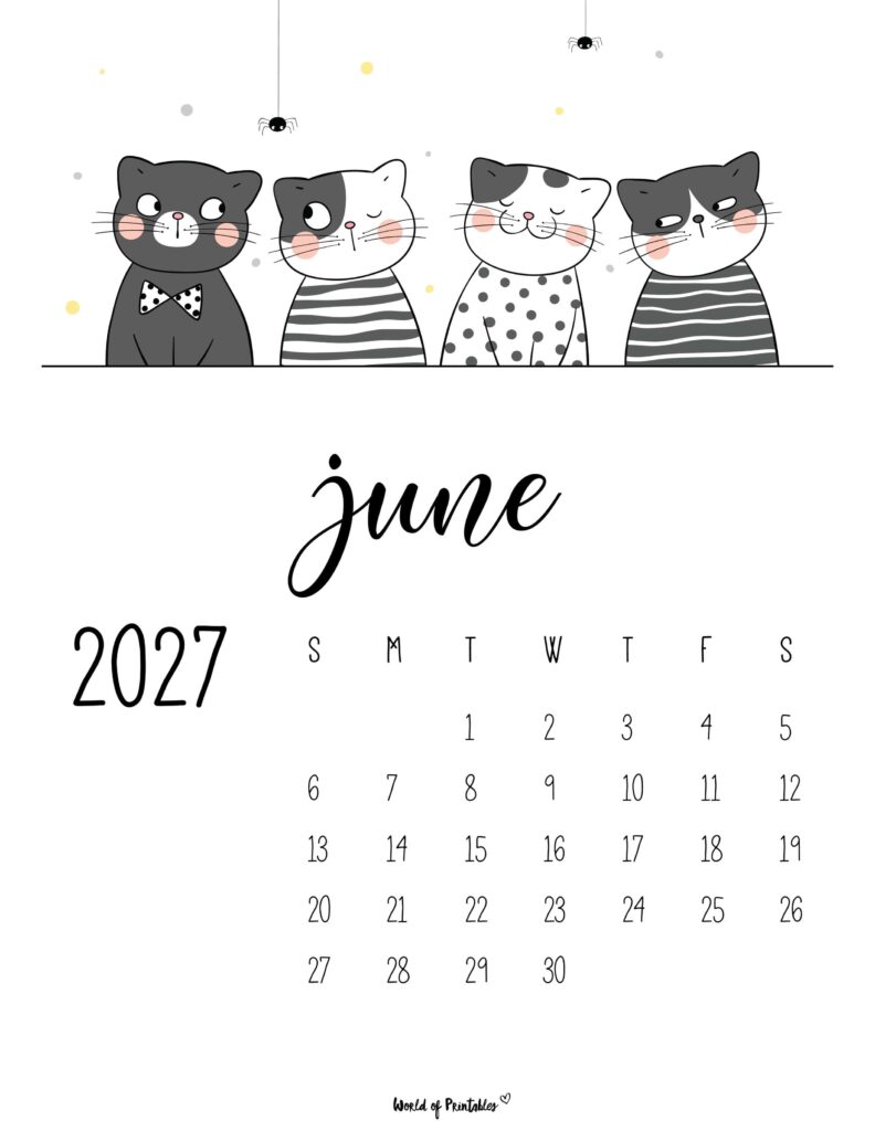 Printable June 2027 Calendar Design 40