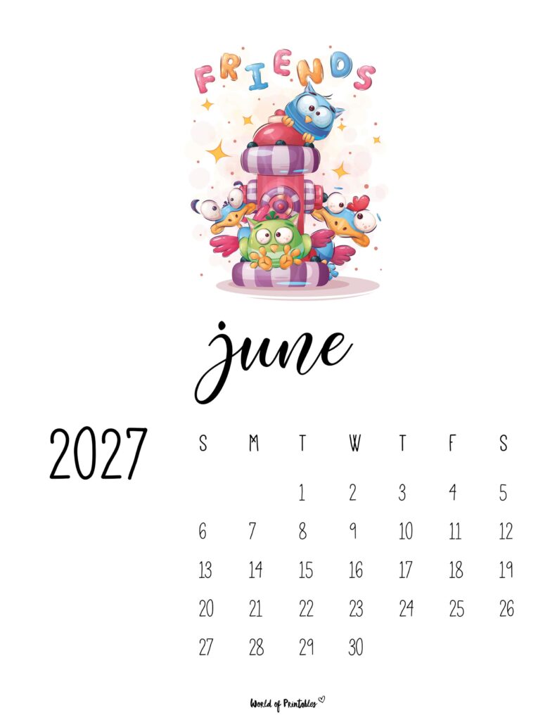 Printable June 2027 Calendar Design 43