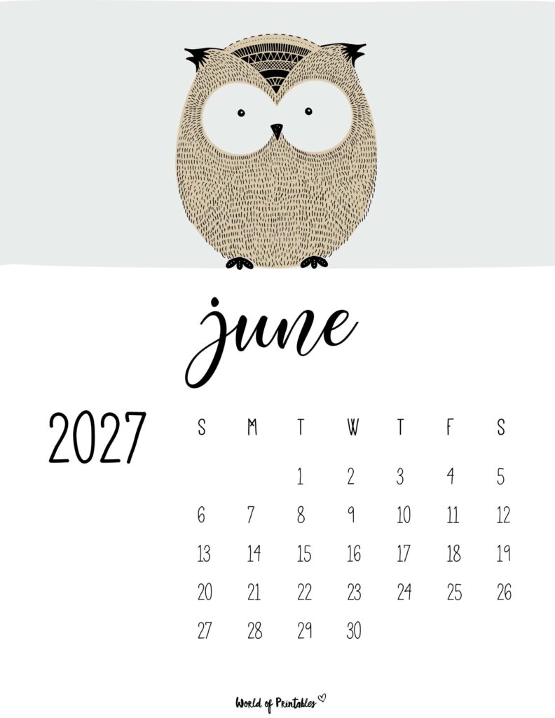Printable June 2027 Calendar Design 45