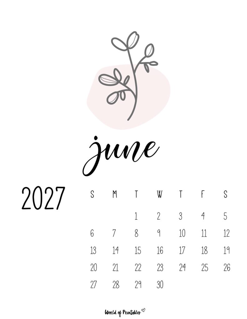 Printable June 2027 Calendar Design 46