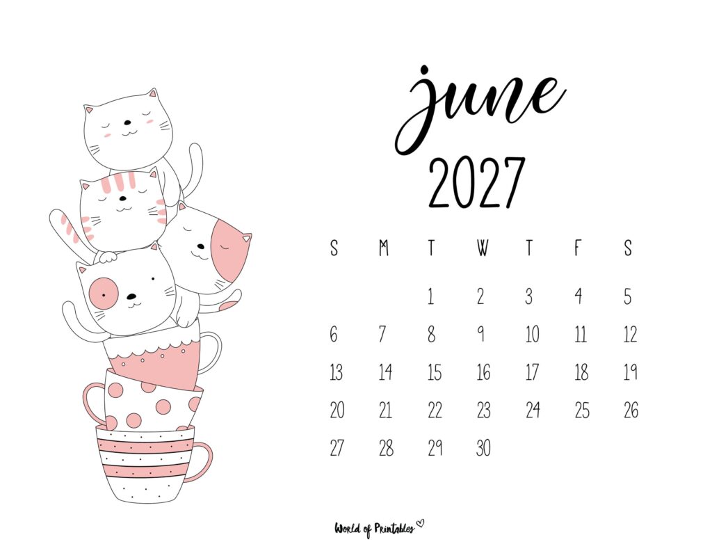 Printable June 2027 Calendar Design 48