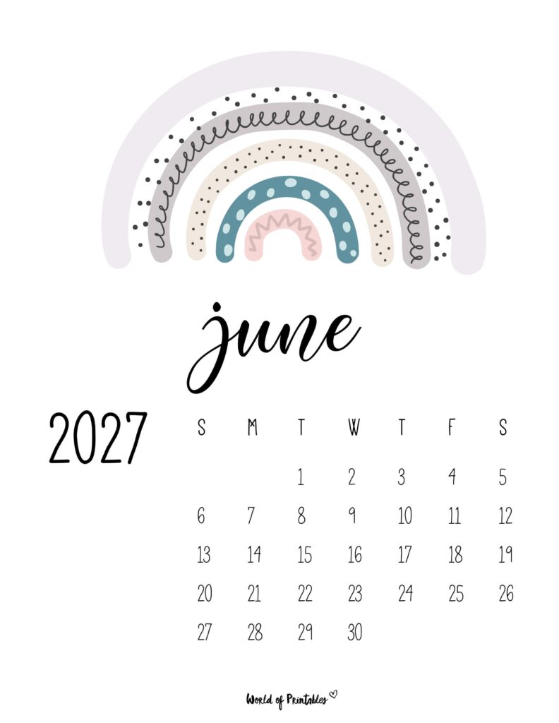 Printable June 2027 Calendar Design 51