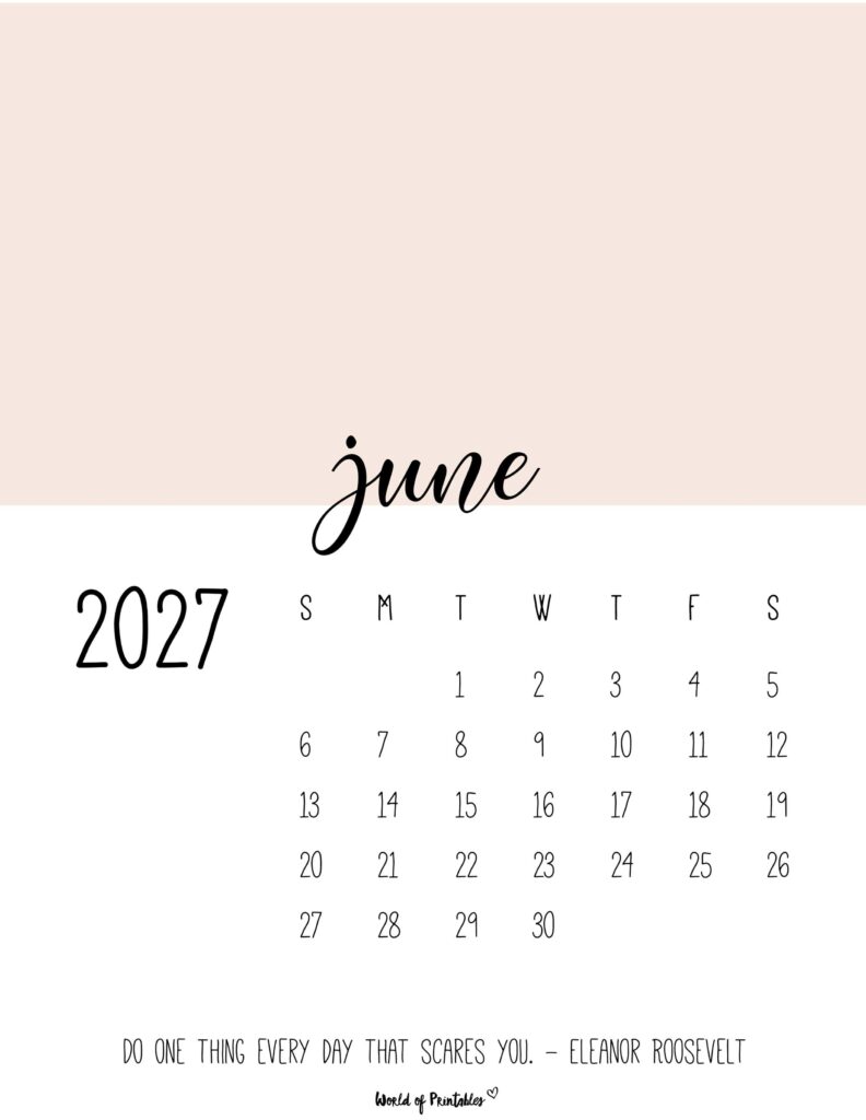 Printable June 2027 Calendar Design 54
