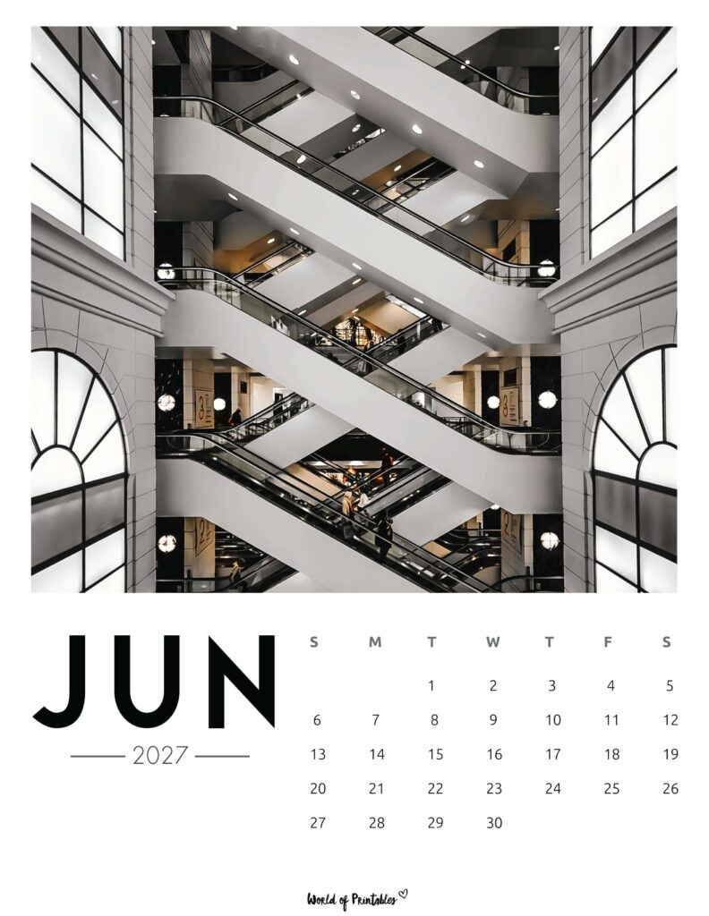 Printable June 2027 Calendar Design 58