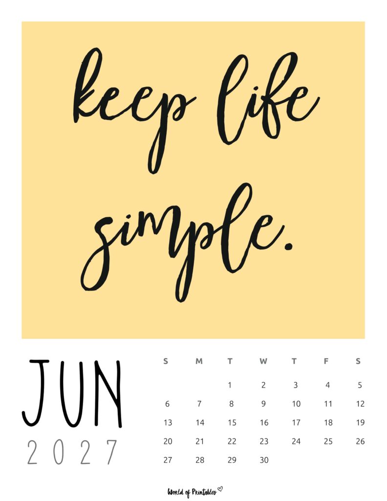 Printable June 2027 Calendar Design 60