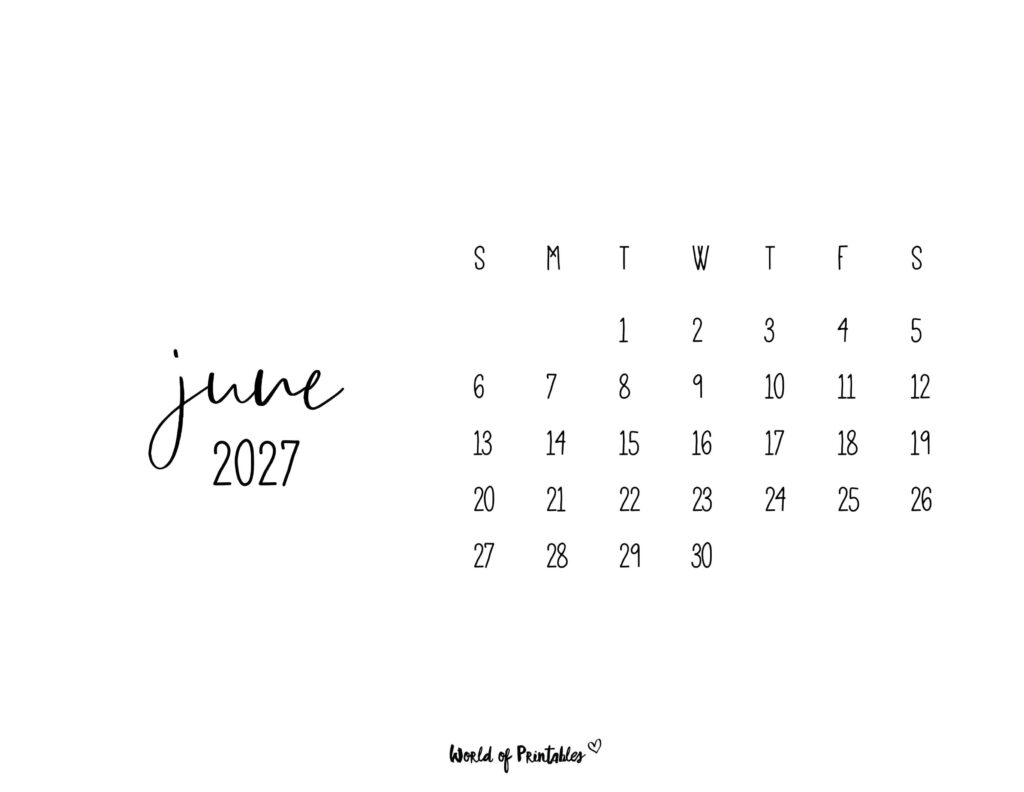 Printable June 2027 Calendar Design 63 alt