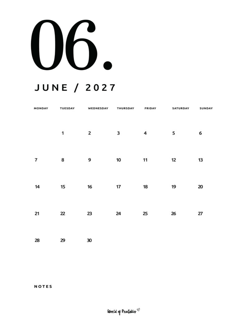 Printable June 2027 Calendar Design 65