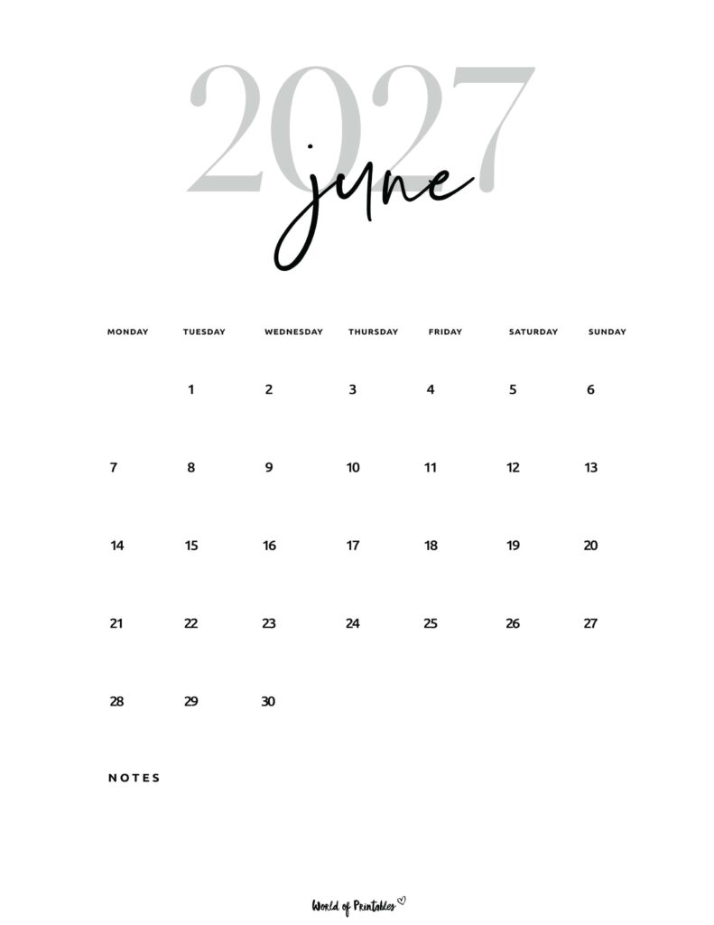 Printable June 2027 Calendar Design 66